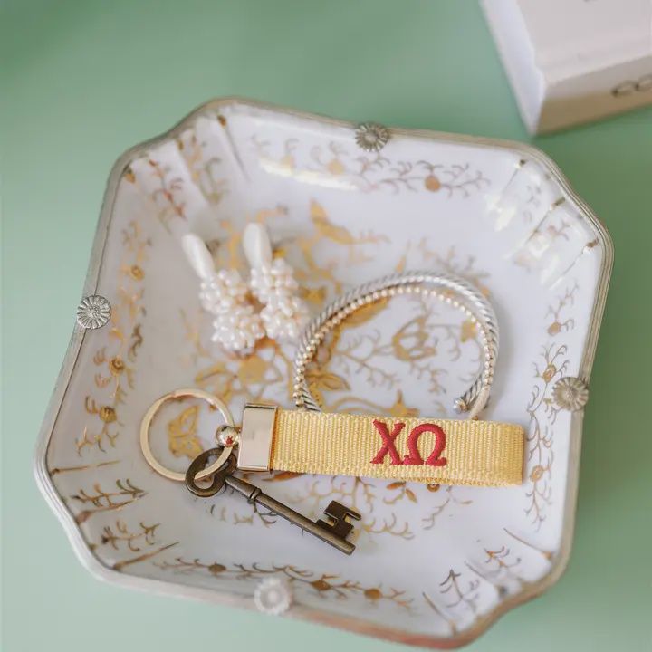 Chi Omega Embroidered Keychain, Sorority