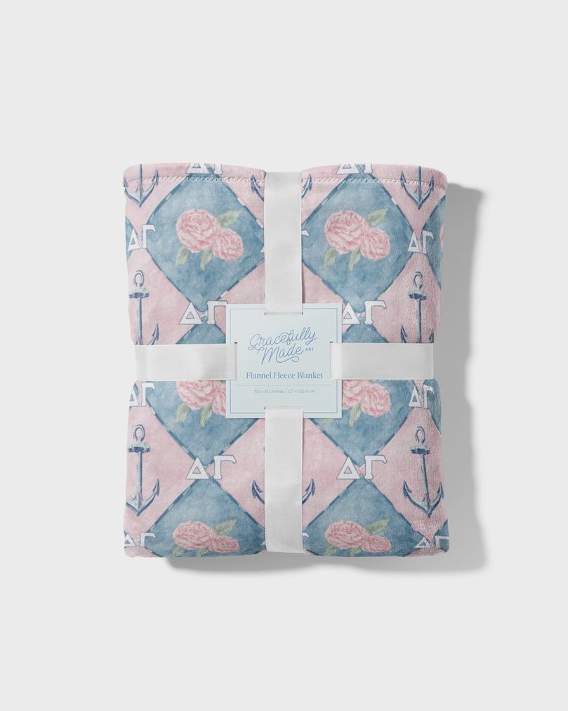 Delta Gamma Flannel Fleece Blanket, Sorority