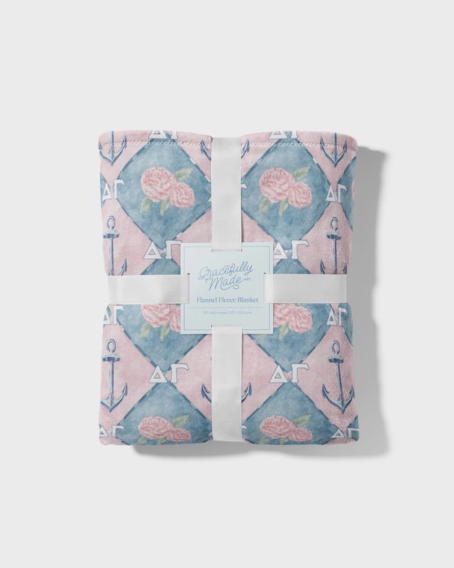 Delta Gamma Flannel Fleece Blanket, Sorority