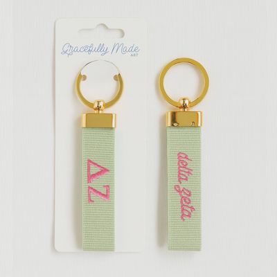 Delta Zeta Embroidered Keychain, Sorority