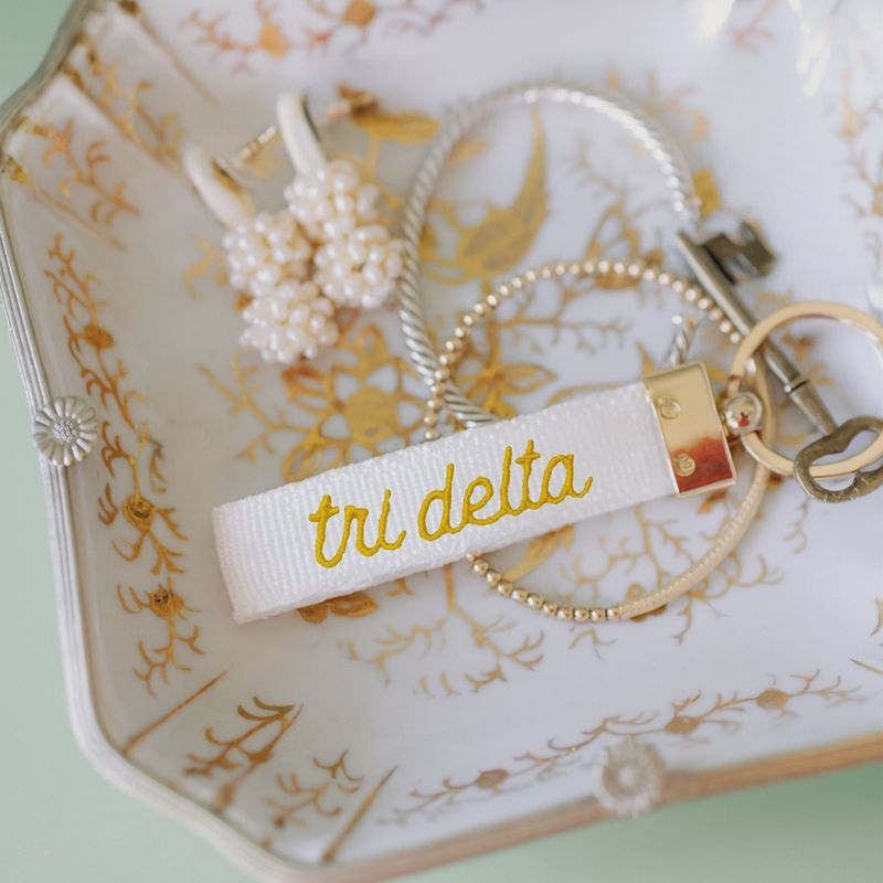 Tri Delta Embroidered Keychain, Sorority