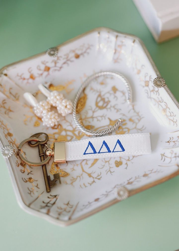Tri Delta Embroidered Keychain, Sorority