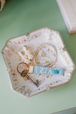Zeta Embroidered Keychain, Sorority
