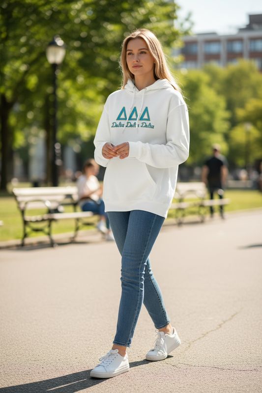 Exclusive Delta Delta Delta Embordered Sweatshirt