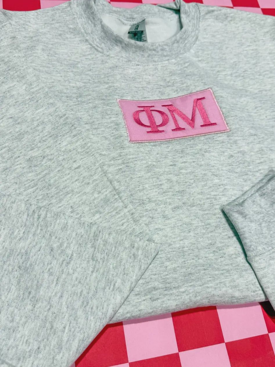 Sorority Applique Sweatshirt - Phi Mu, Size: S