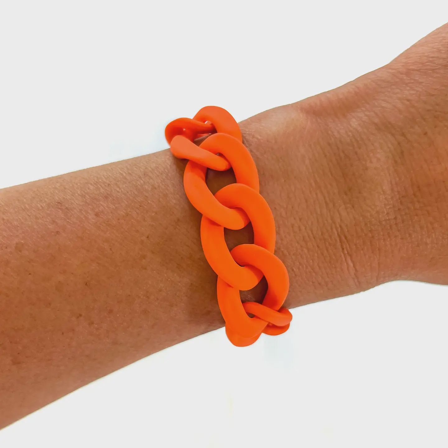 Orange Game Day Bracelets - Matte Chunky Orange