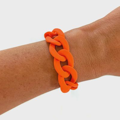 Orange Game Day Bracelets - Matte Chunky Orange