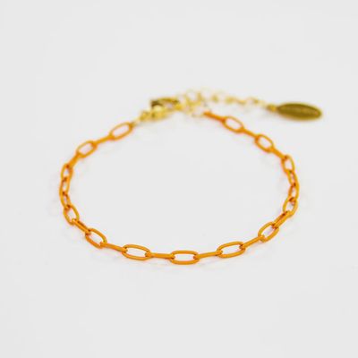 Orange Game Day Bracelets - Orange Mini Paperclip
