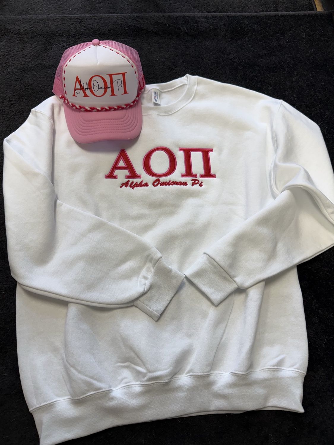 Custom Crewneck and Trucker Hat Bundle