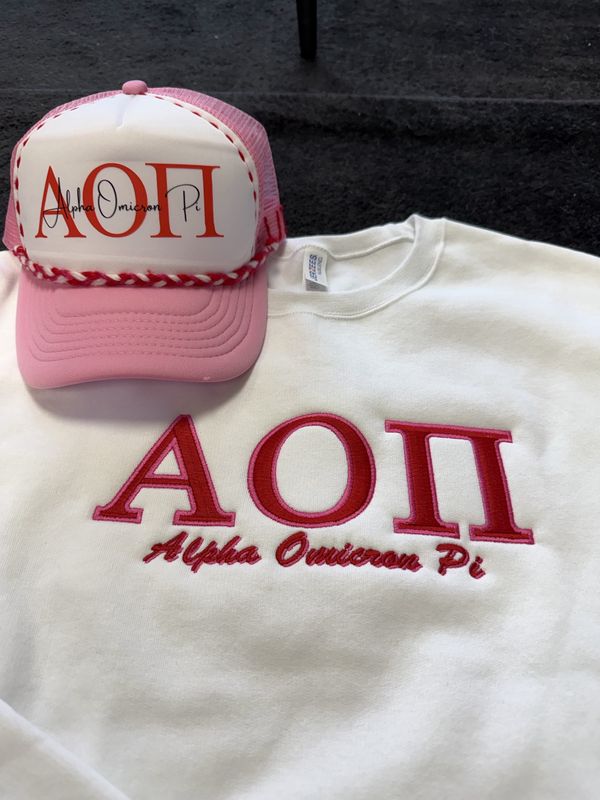 Custom Crewneck and Trucker Hat Bundle