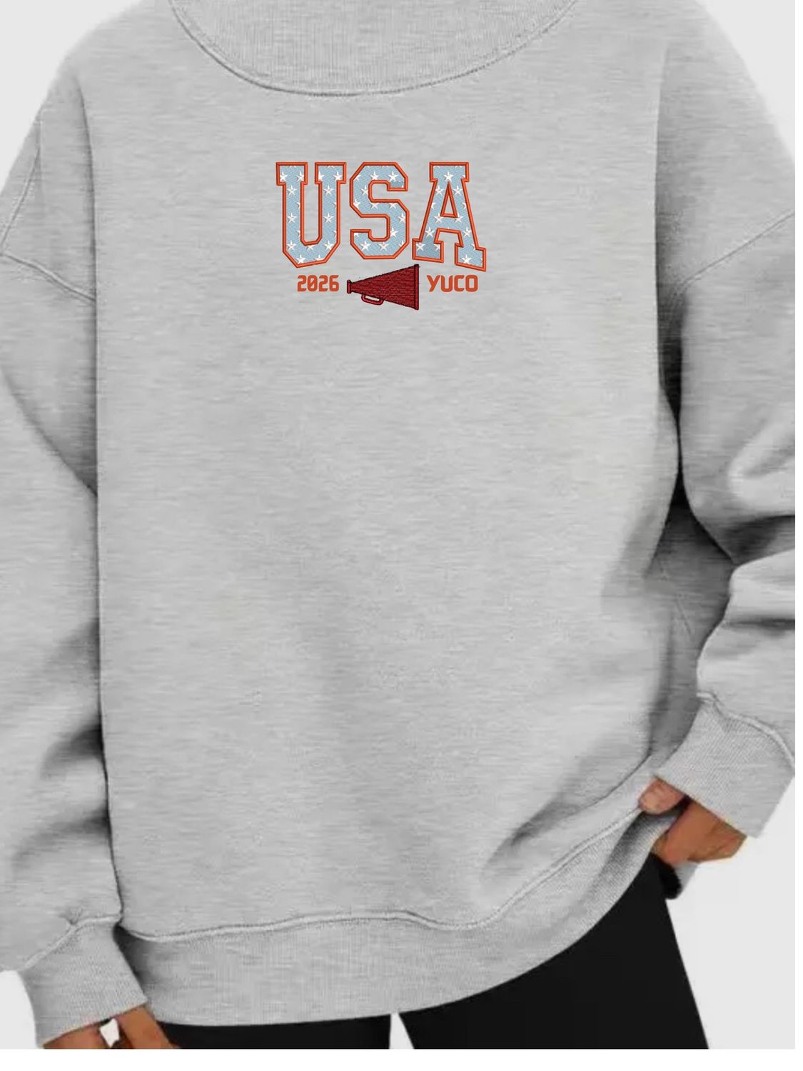 USA Sweatshirt - YUCO, Size: YS, Style: Mock Neck, Style 2: Megaphone