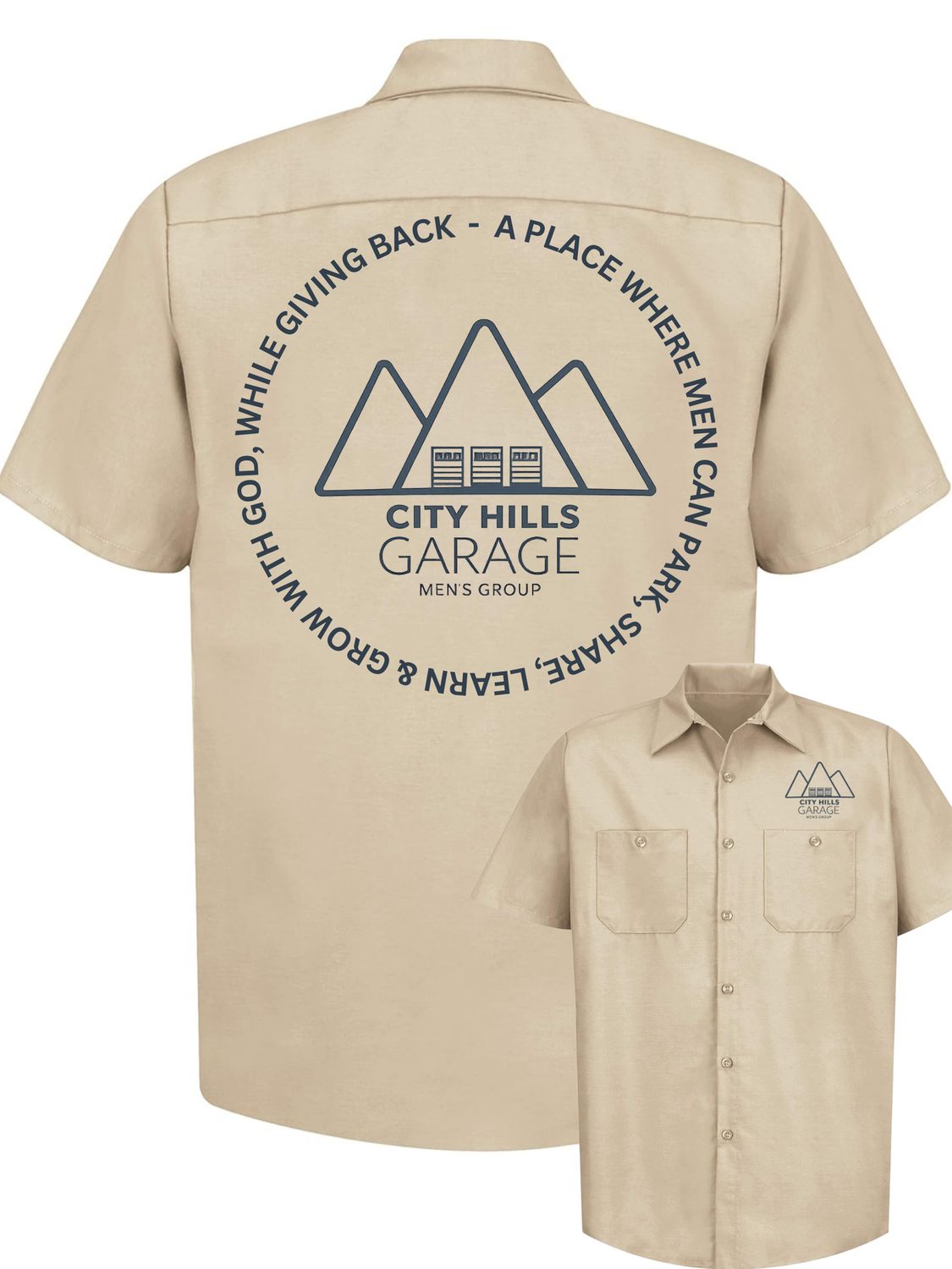 City Hills Garage - Men Group - Industrial Work Shirt, Size: S