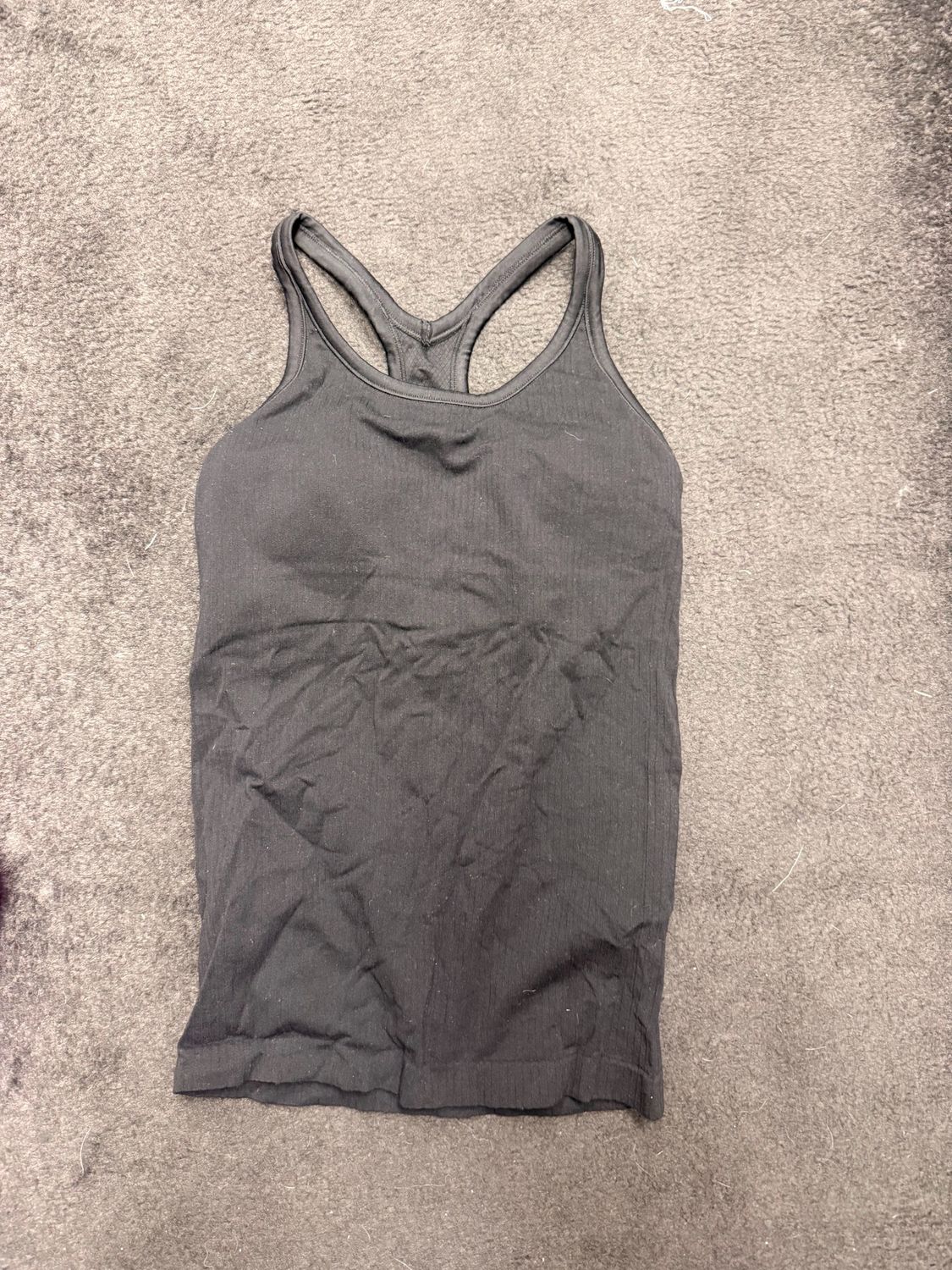 Lululemon Black Ribbed Racer Back Tank - Size 2, Size: 2