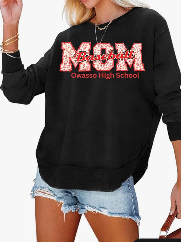 Owasso BaseballMom Cew Neck