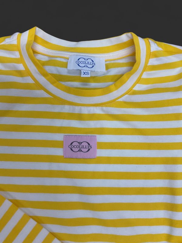CocoLillys Yellow &amp; White Striped Lounge Set | XS | Matching Top &amp; Shorts