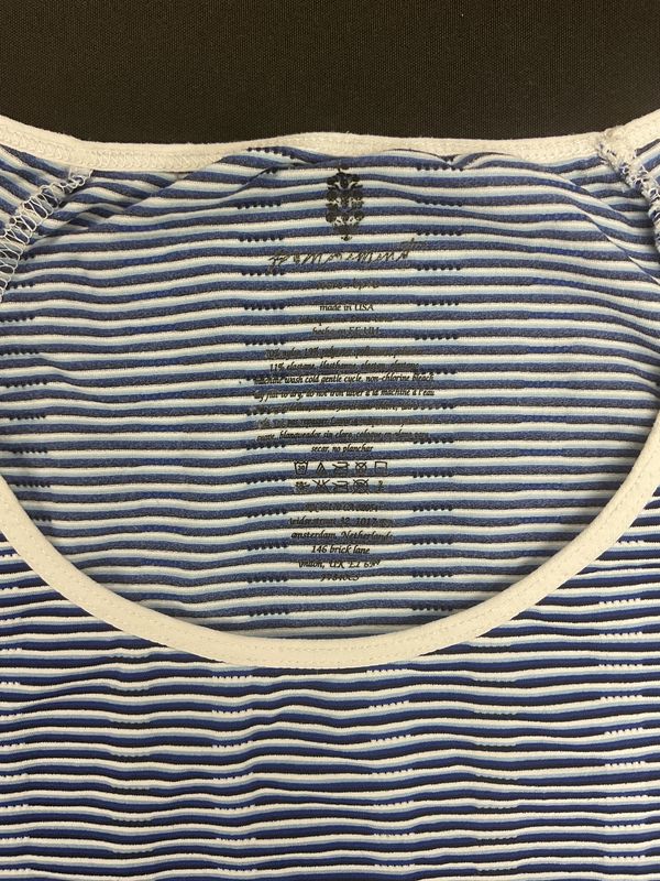 Free People Blue &amp; White Striped Baby Tee | XS | Ribbed Stretch Top