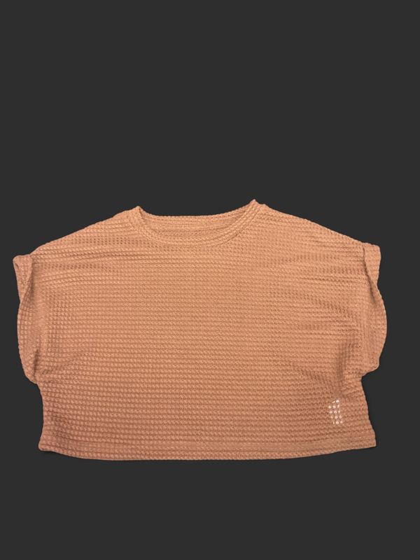 SHEIN Brown Waffle Knit Crop Top | Size XS | Casual Loungewear