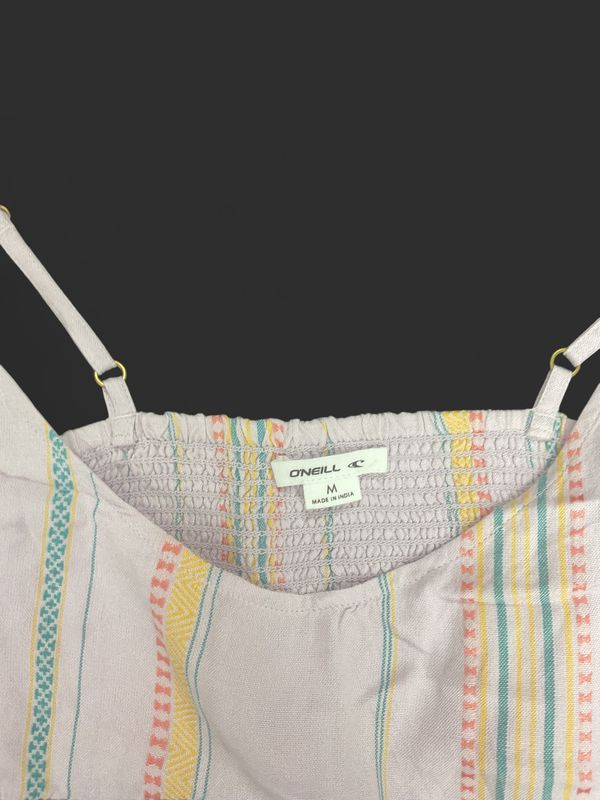 O'Neill Striped Babydoll Cami Tank | Medium | Boho Beach Top | NWT