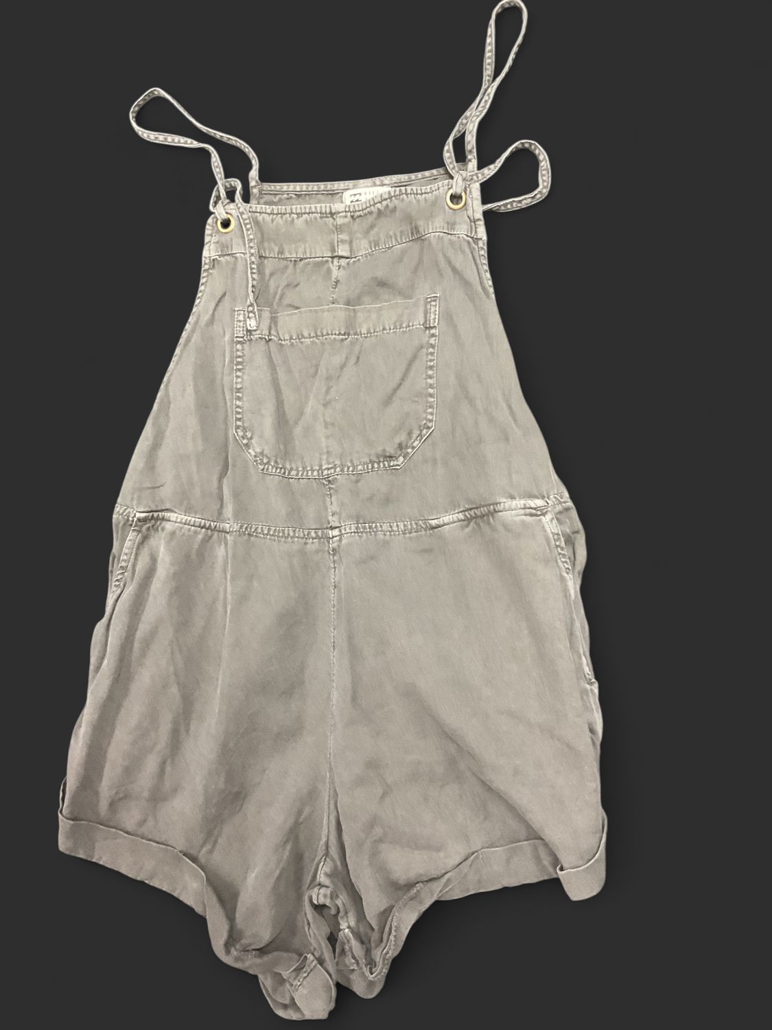 Billabong Gray Romper Shorts | Size Small | Adjustable Strap Boho Coverall