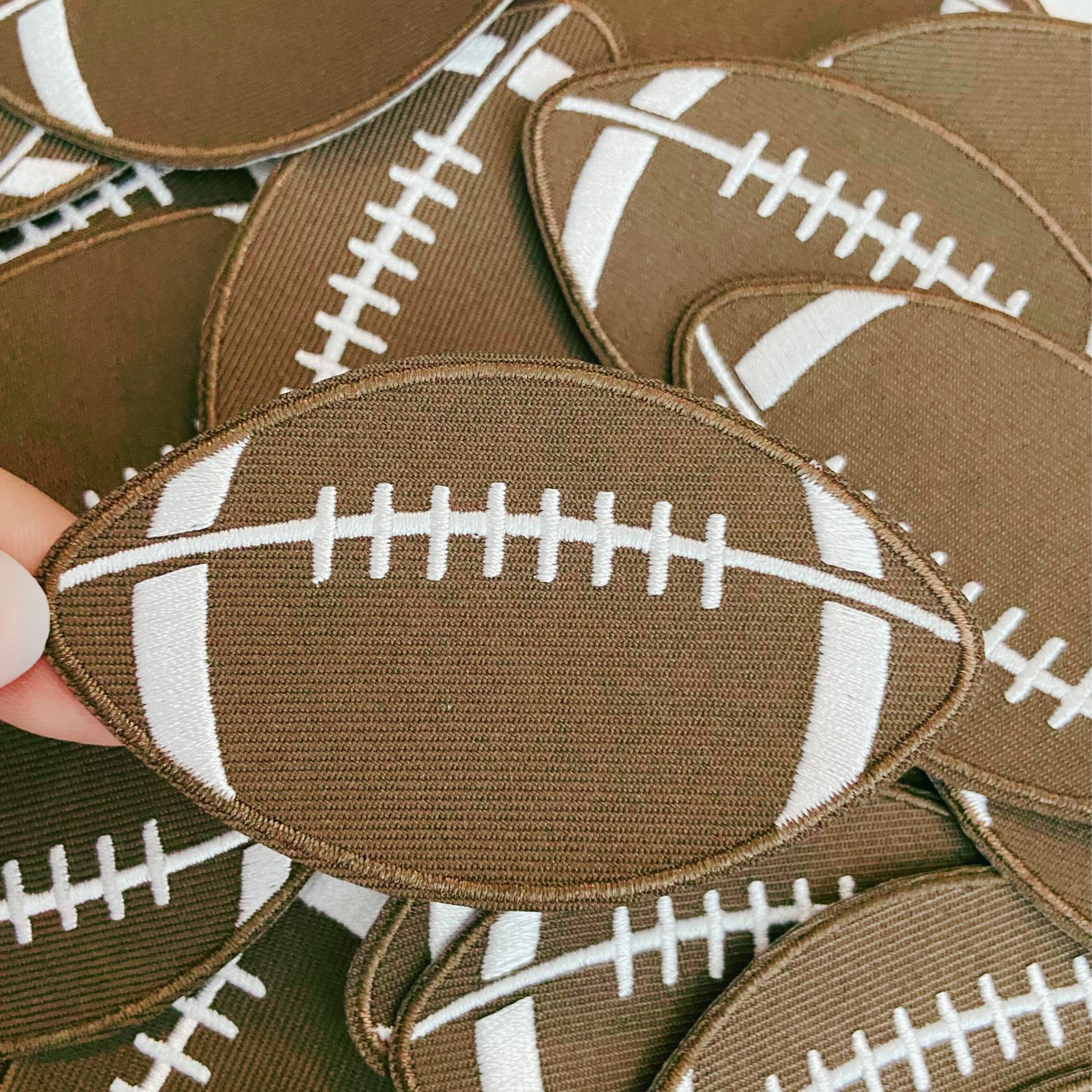 3" Football -  Embroidered Hat Patch: QTY 1