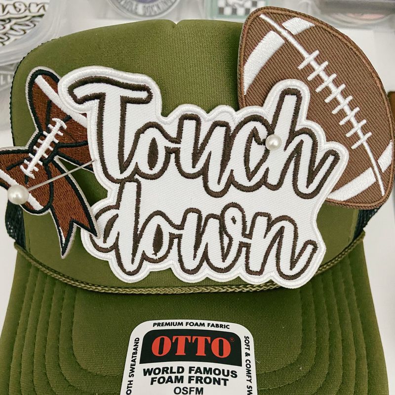 3" Football -  Embroidered Hat Patch: QTY 1