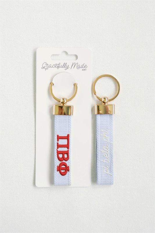 Pi Beta Phi Embroidered Keychain, Sorority 
