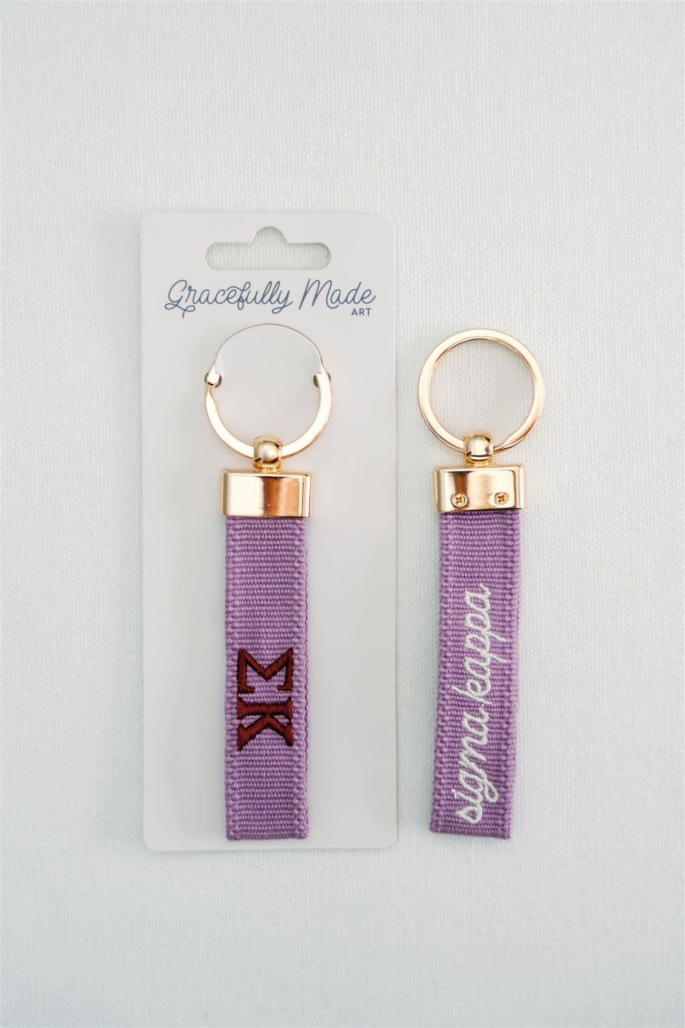 Sigma Kappa Embroidered Keychain, Sorority