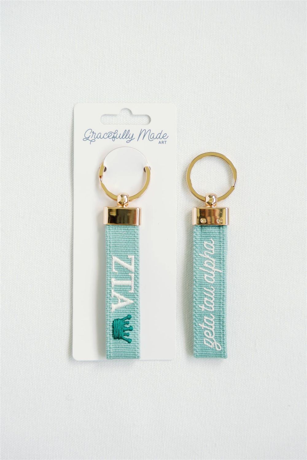 Zeta Tau Alpha Embroidered Keychain, Sorority 