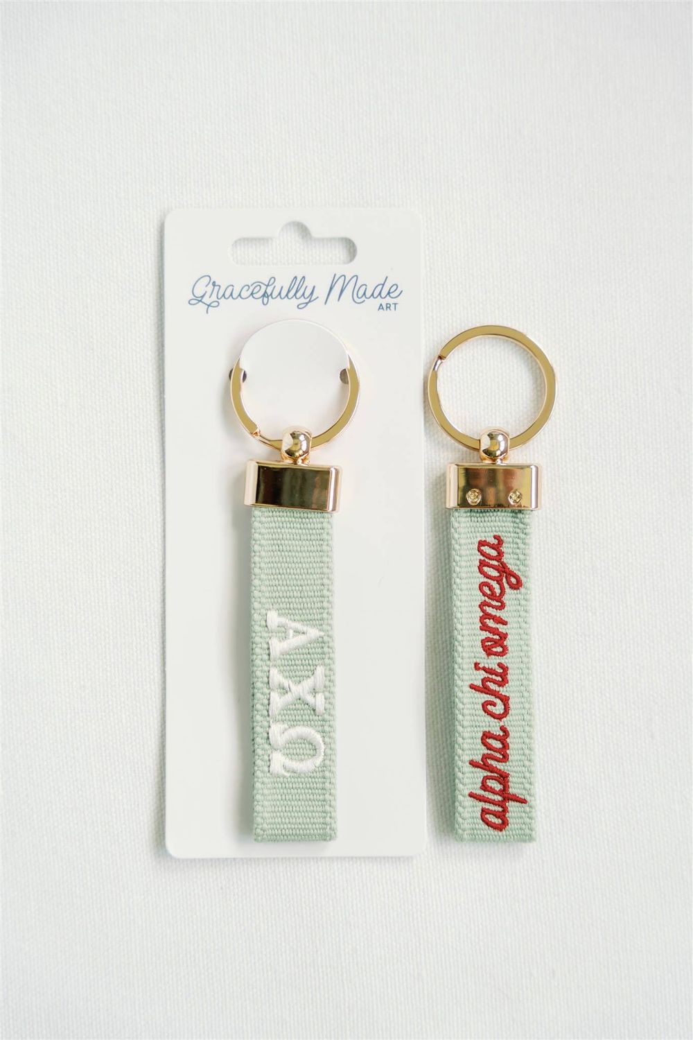 Alpha Chi Omega Embroidered Keychain, Sorority 