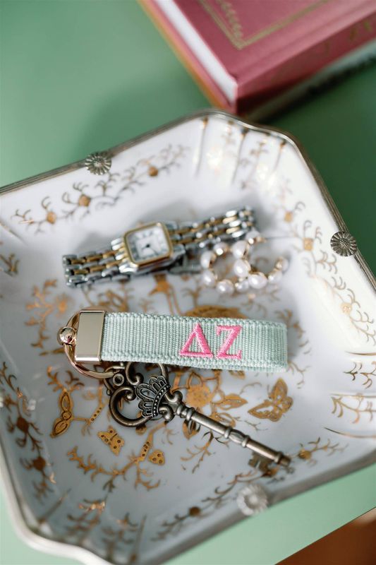 Delta Zeta Embroidered Keychain, Sorority 
