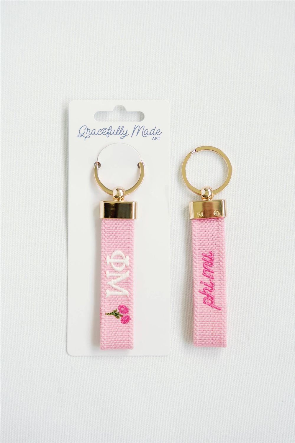Phi Mu Embroidered Keychain, Sorority(1)