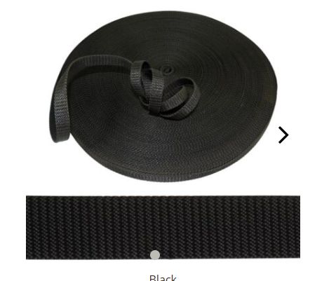 16mm, 5/8" Black Webbing