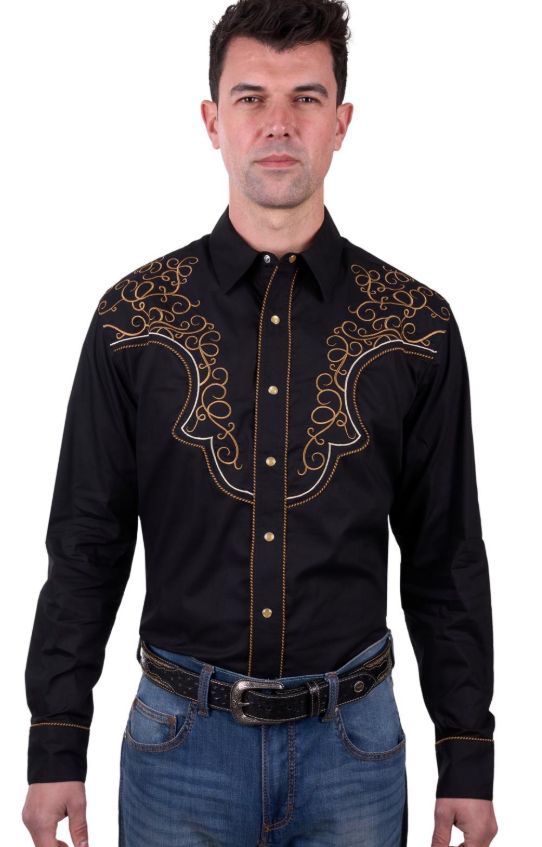 Rhys Men&#39;s Embroided L/S Shirt, Size: M
