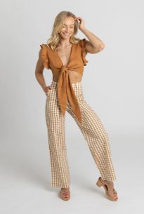 Mustard Linen Crop