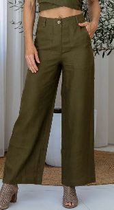 Olive Linen Pants