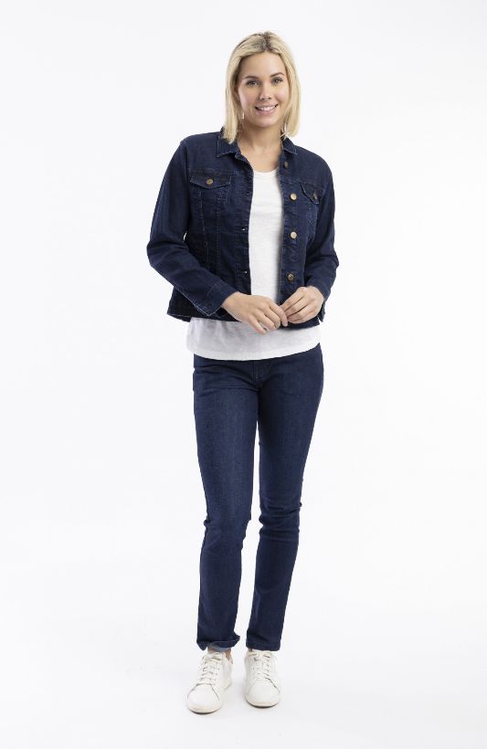Denim Collard Jacket, Size: 8