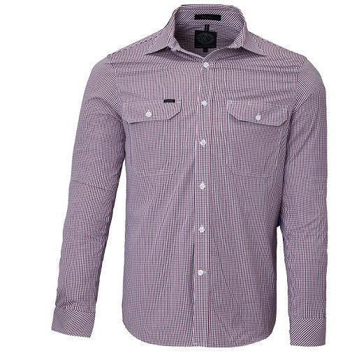 Pilbara Mens L/S Shirt R/N/W