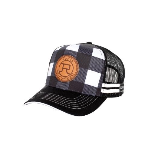 ROPER CAP - TRUCKER Plaid Black/White
