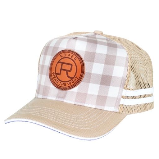 ROPER CAPS - TRUCKER Plaid Fawn/Stone