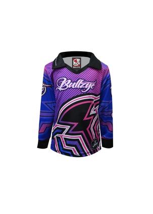 Bullzye Ladies Bullring L/S T/Shirt, Colour: Pink/Blue, Size: 2X