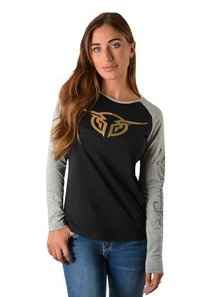 Bullzye Womens Bullring Raglan L/S T/Shirt, Size: 14