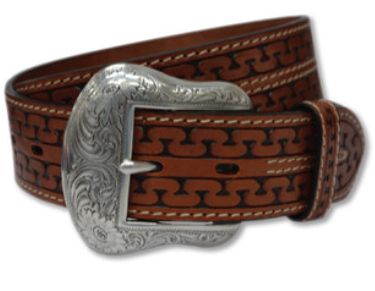 Twisted X Mens Cognac Serpent Belt