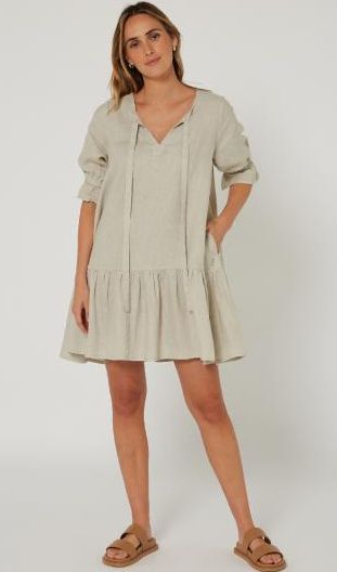 Tilly Linen 3/4 Sleeve Dress