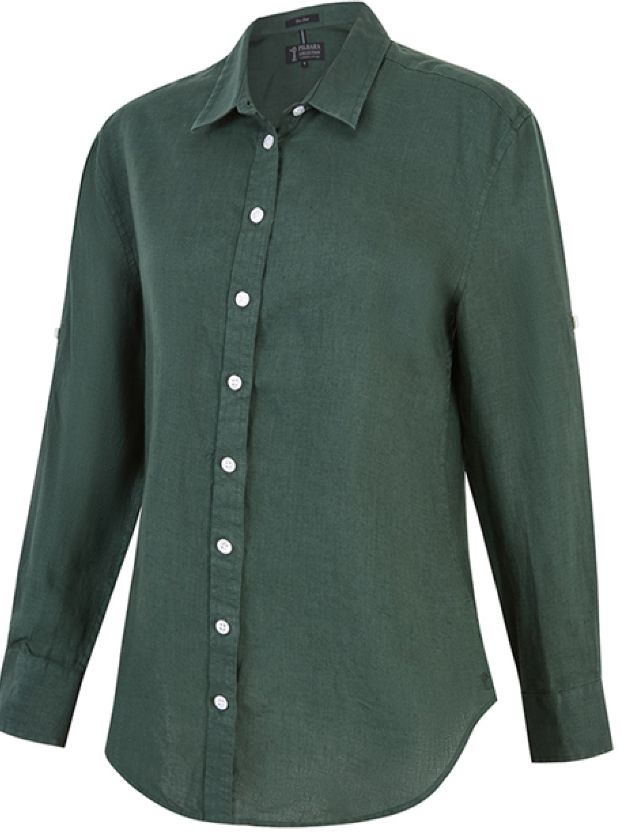 Florence Classic Linen Shirt, Colour: Alpine, Size: 8