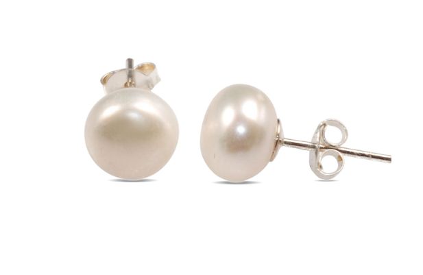 MCJ EARRINGS S/S 9mm PEARL STUDS