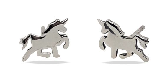 MCJ EARRINGS S/S UNICORN STUDS NEW