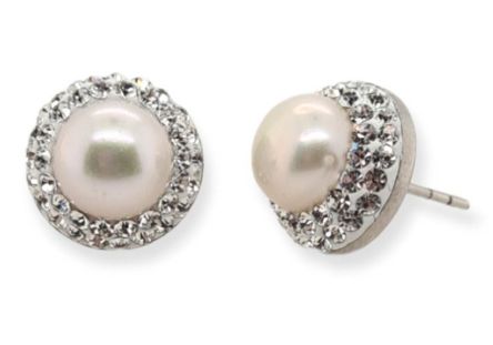 MCJ STUDS S/S &amp; FW PEARLS 10mm CZ