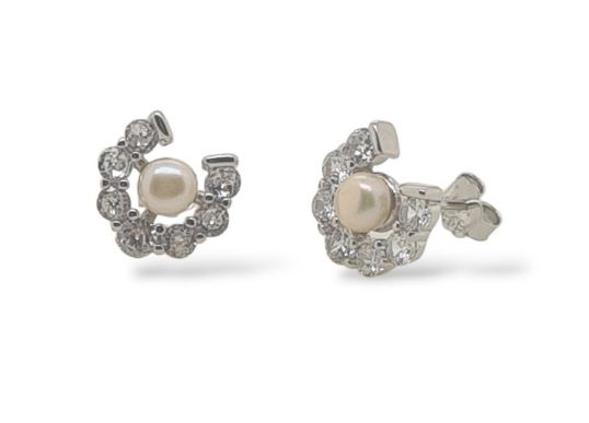 MCJ STUDS S/S &amp; CZ &amp; PEARL