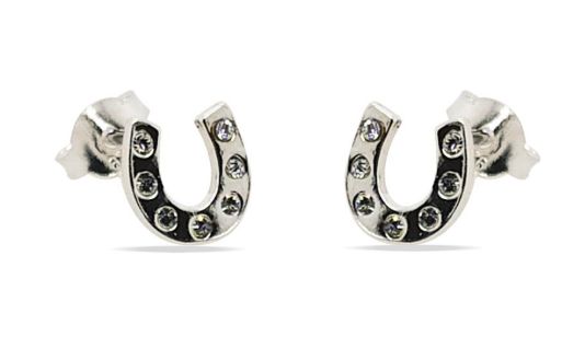 MCJ STUDS S/S &amp; CZ HORSE SHOE