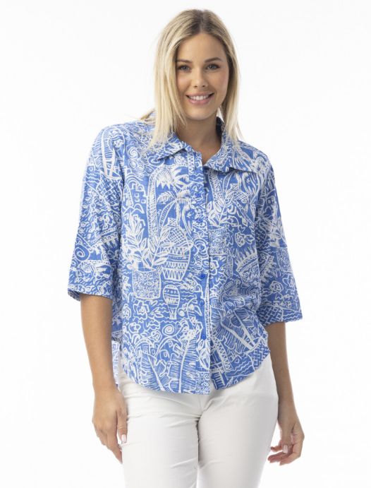 Aksharay Blue Shirt